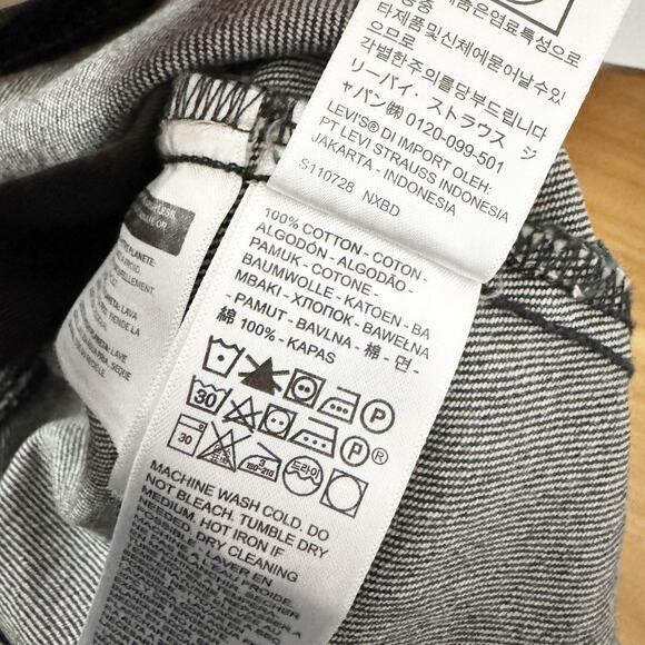 LEVI'S Tuli Denim Front Button Jumper Mini Dress Washed Black Small S - Picture 10 of 10